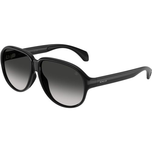 Moncler Unisex Moncler ME8001 HALCYONNE 50013C Gafas de sol Inyectado Negro Gris Piloto Normal Matizado