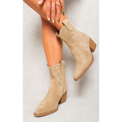 Laura Suede Cowboy Ankle Length Boots