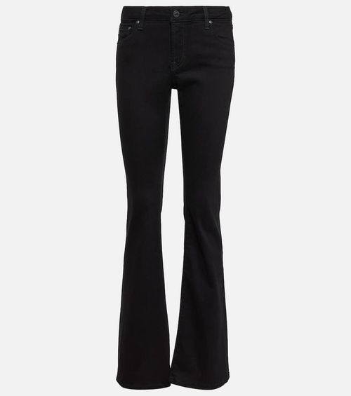 Low-rise flared jeans