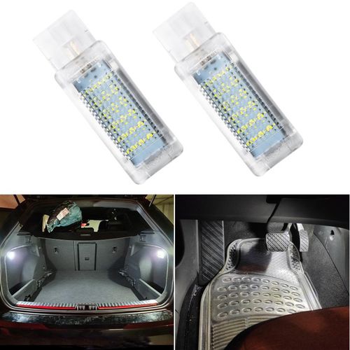 Car White LED Courtesy Door Trunk Footwell Glove Box Light 2x For VW Caddy Golf Eos Passat SciroccoTouareg Sharan Skoda