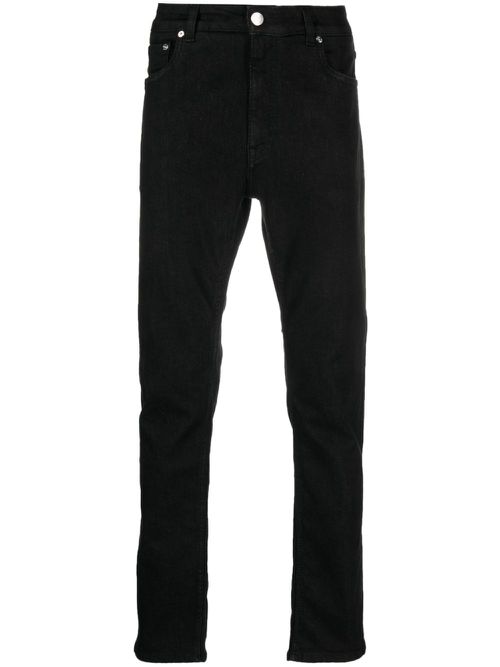Mid-rise straight-leg jeans - Black