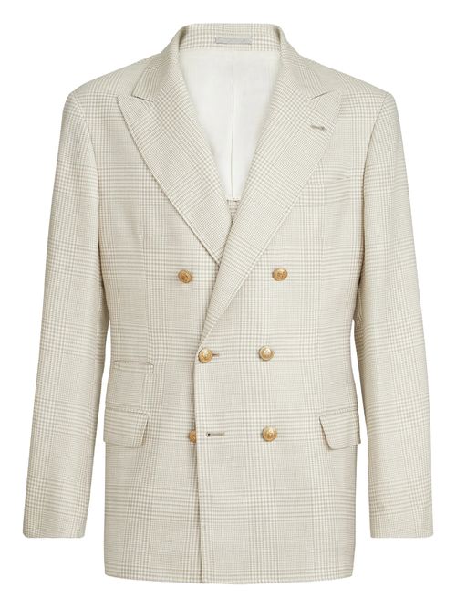 Prince of Wales Check Blazer — Beige