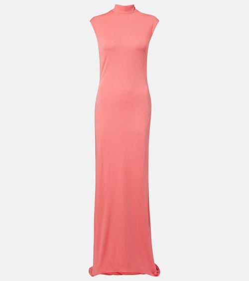 Asymmetric crêpe jersey gown
