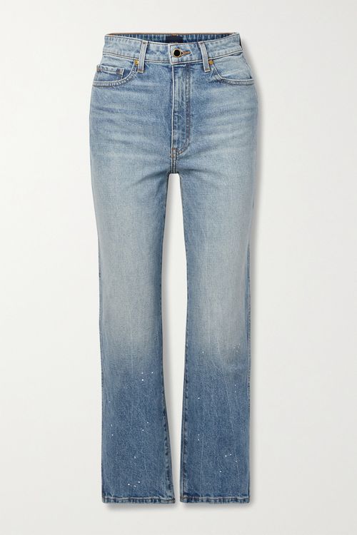 Abigail Printed High-rise Straight-leg Jeans
