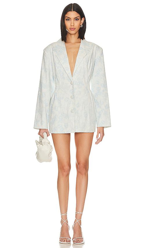 For Love & Lemons MINIKLEID CHANTAL BLAZER in Baby Blue. Größe XS. Also in