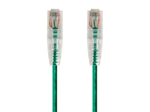 Cat6 10ft Green Component Level Patch Cable, UTP, 28AWG, 550MHz, Pure Bare Copper, Snagless RJ45, SlimRun Series Ethernet Cable