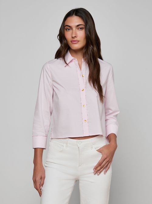 Fawn Shirt In Pale Cameo Graphic Chain Scarf