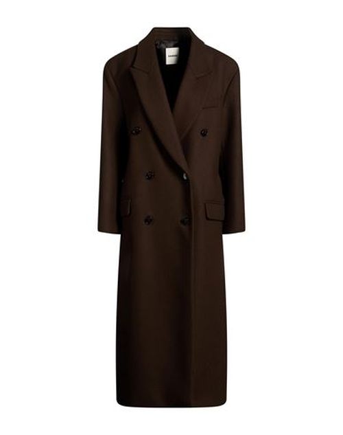 Woman Coat Dark brown Size 10 Wool, Polyamide