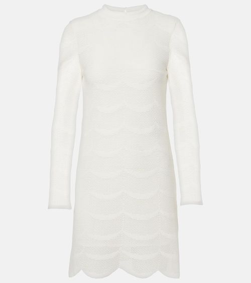 Tom Ford Knitted scalloped cotton and silk minidress