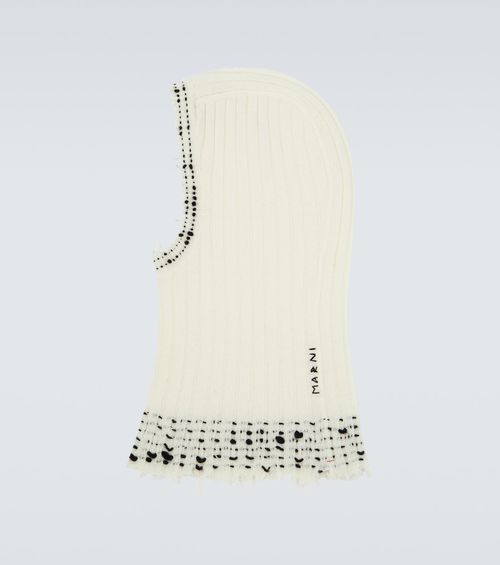 Marni Ribbed knit wool ski mask