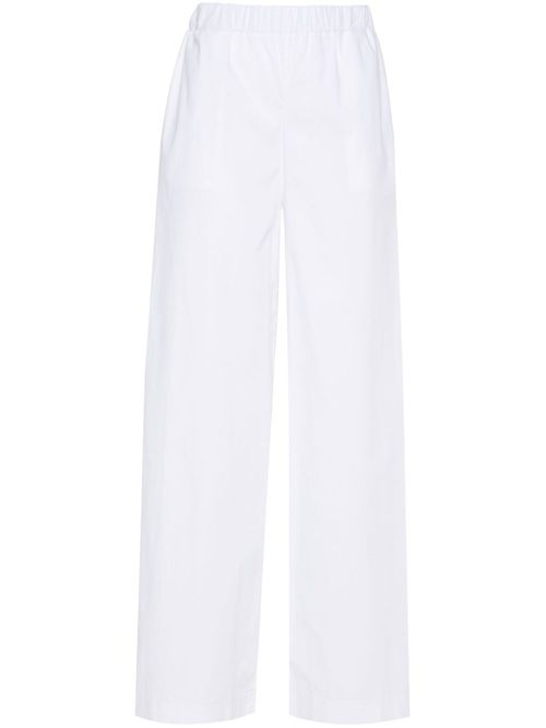 Wide-leg cotton trousers - White