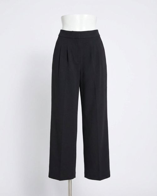 Ponte Pleated Tuxedo Trouser In Black