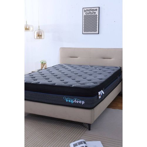 Ezysleep Unisex Graphite Spring Foam Mattress in Grey | : Small Double