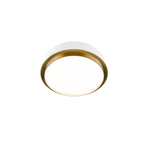White Aged Brass LED Flush Mount from the Salvo Collection