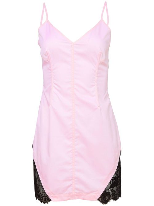 Lace-panelling mini dress - Pink