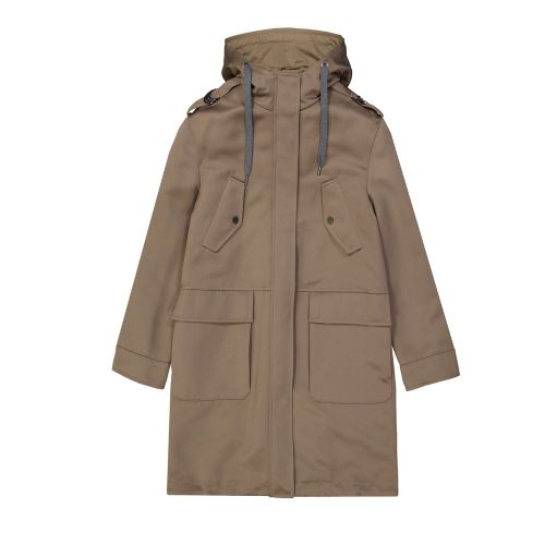 Polyester Parka Coat — Brown