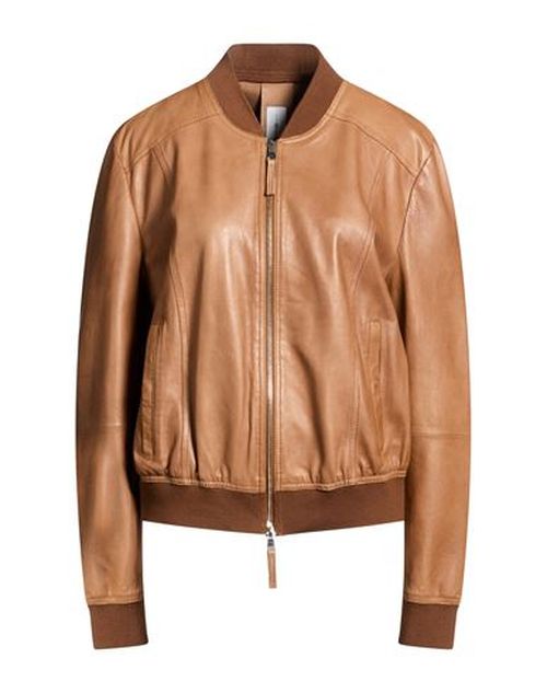 Woman Jacket Camel Size 10 Leather