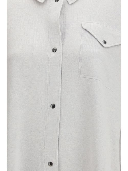 Wool Fleece Knit Shirt — Gray