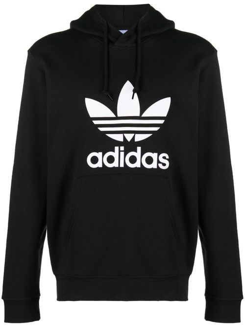 Logo-print cotton hoodie - Black