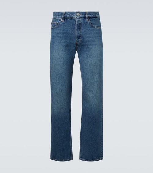 Relaxed distressed straight jeans