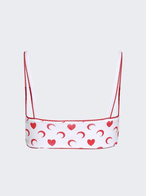 Moon Heart Bra White And Red