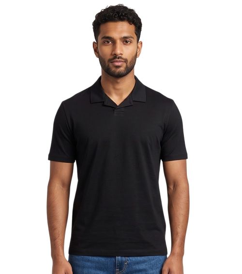 Black Solid Polos