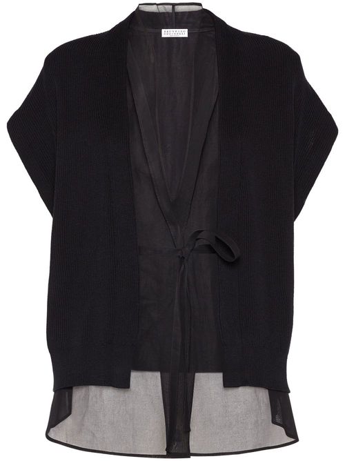 Monili-detail cardigan - Black