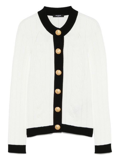 Two-tone cardigan - White