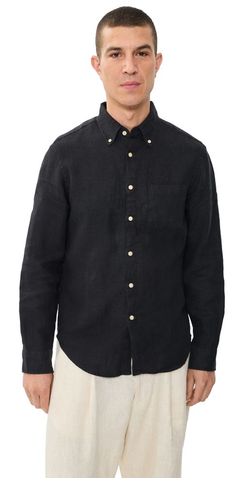 Linen Playa Button Down Shirt Night