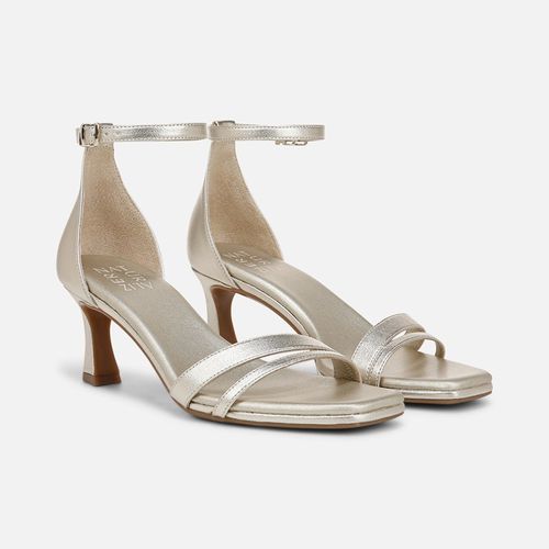 Khloe Dress Sanal Sandals, Champagne Gold Faux Leather
