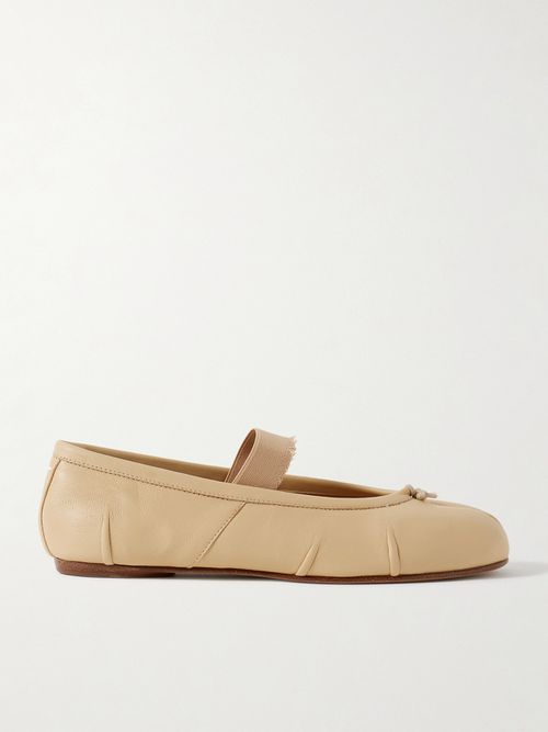 Tabi Split-toe Leather Ballet Flats - Neutral