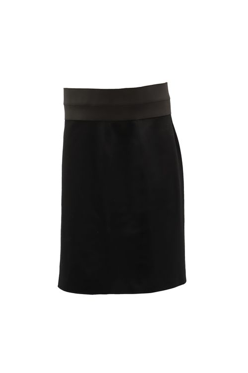 High-Waist Pencil Skirt in Black Viscose