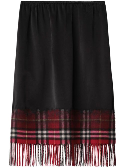 Fringed midi skirt - Black