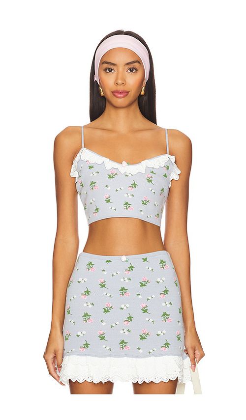 For Love & Lemons OBERTEIL AMALIA in Blue. Größe S. Also in