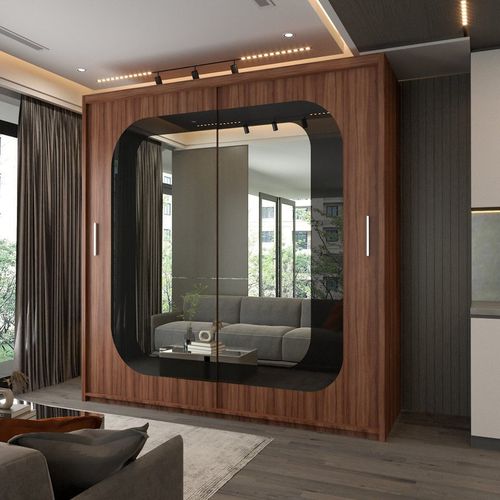 Double Door Sliding Wardrobe With LED Light W203cm x H217cm x D62cm