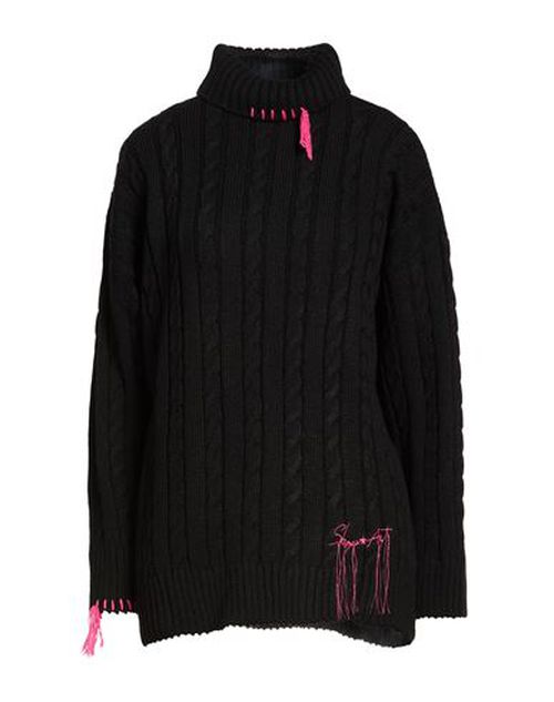 Woman Turtleneck Black Size M Acrylic, Polyester