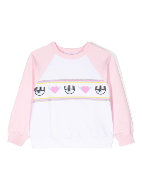 Eyelike-print raglan sweatshirt - White