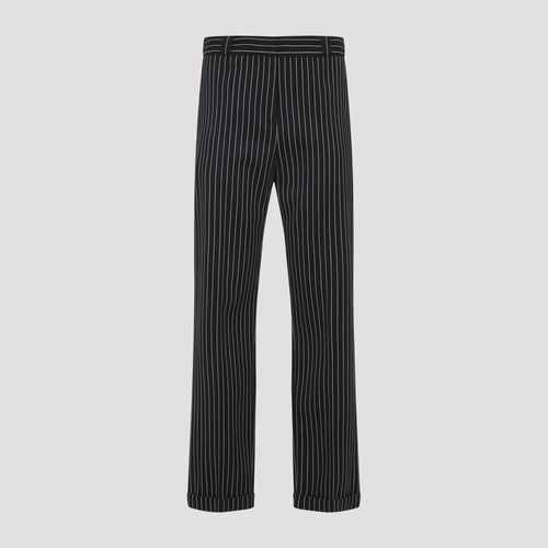 Striped Wool Chino Pants - Regular & Straight Leg