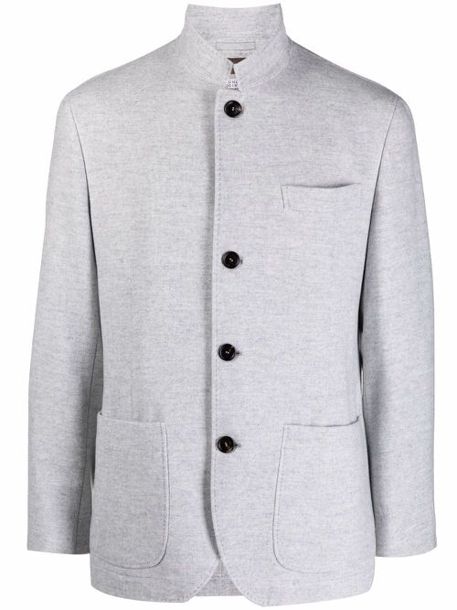 Cashmere single-breasted coat - Grey