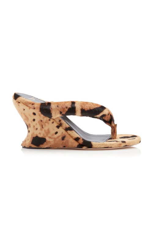 Gaeta Pony Hair Wedge Sandals - Moda Operandi