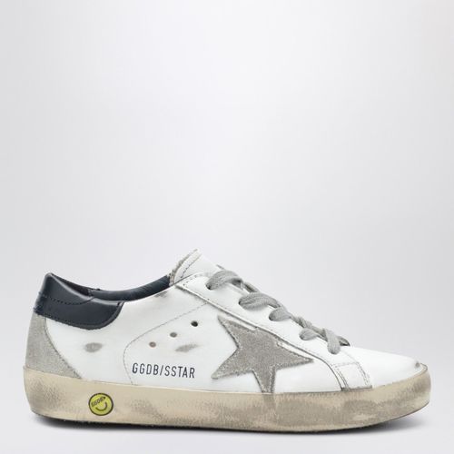Golden Goose Kids Superstar Sneakers In White/Navy Blue