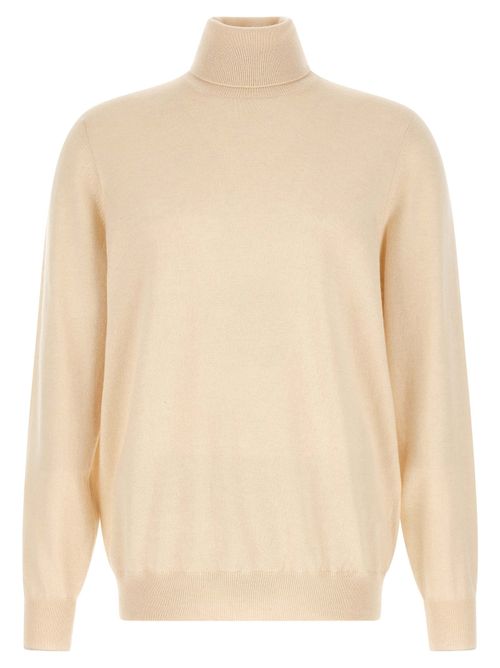 Pure Cashmere Turtleneck Sweater — Cream