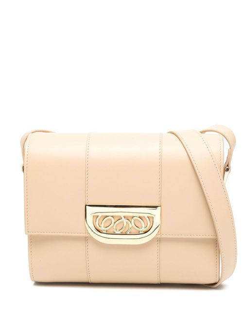 Simone leather cross body bag - Neutrals