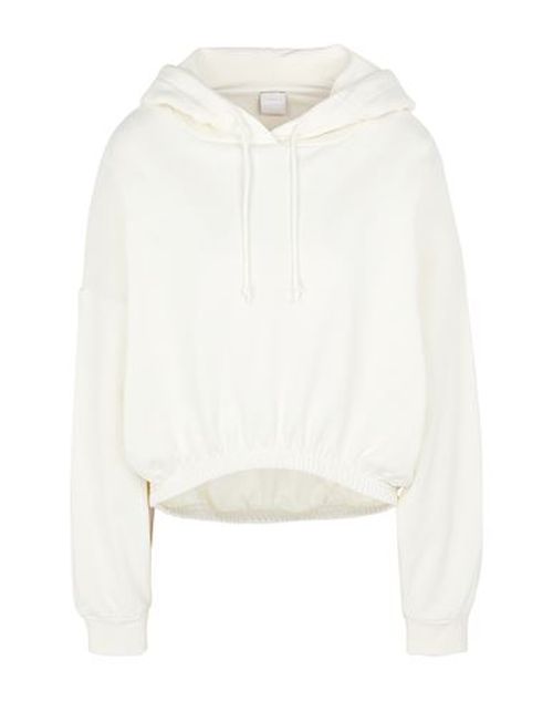 Organic Jersey Hoodie W/ Elastic Waistband Woman Sweatshirt Ivory Size L Organic cotton