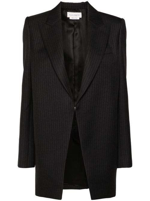 Pinstripe pattern blazer - Grey