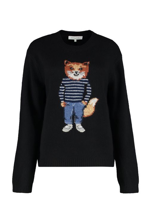 Maison Kitsuné DRESSED FOX INTARSIA WOOL JUMPER