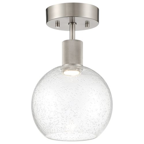 Brushed Steel LED Semi-Flush Mount from the Port Nine Burgundy Collection