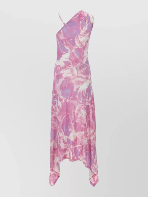 Versace Jeans Couture - midi dress abstract pattern asymmetric neckline