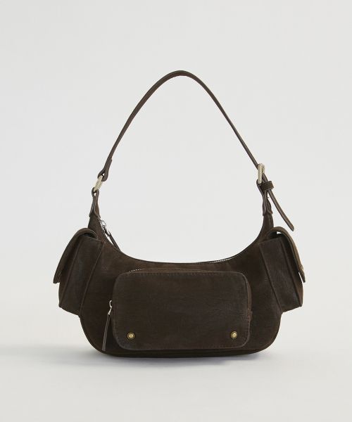 Stud Pocket Hobo Bag_Subtle Brown