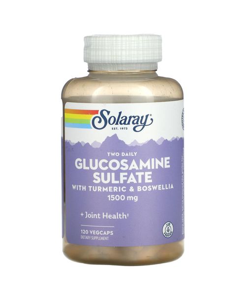 Two Daily Glucosamine Sulfate with Turmeric & Boswellia 1 500 mg - 120 VegCaps - Assorted Pre-pack (See Table 9